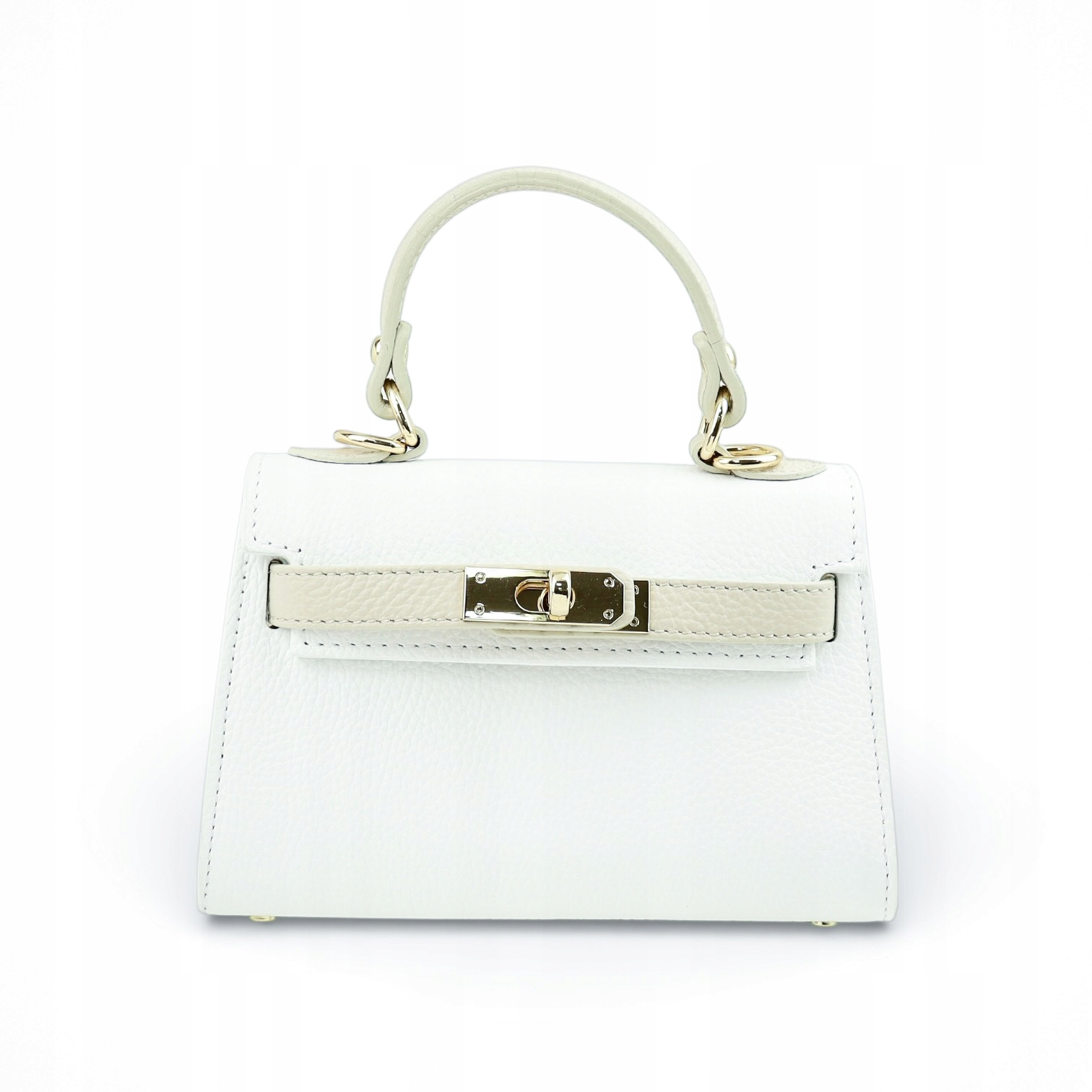 Dámská kabelka Kufřík, přírodní kůže Emily Bílá-béžová