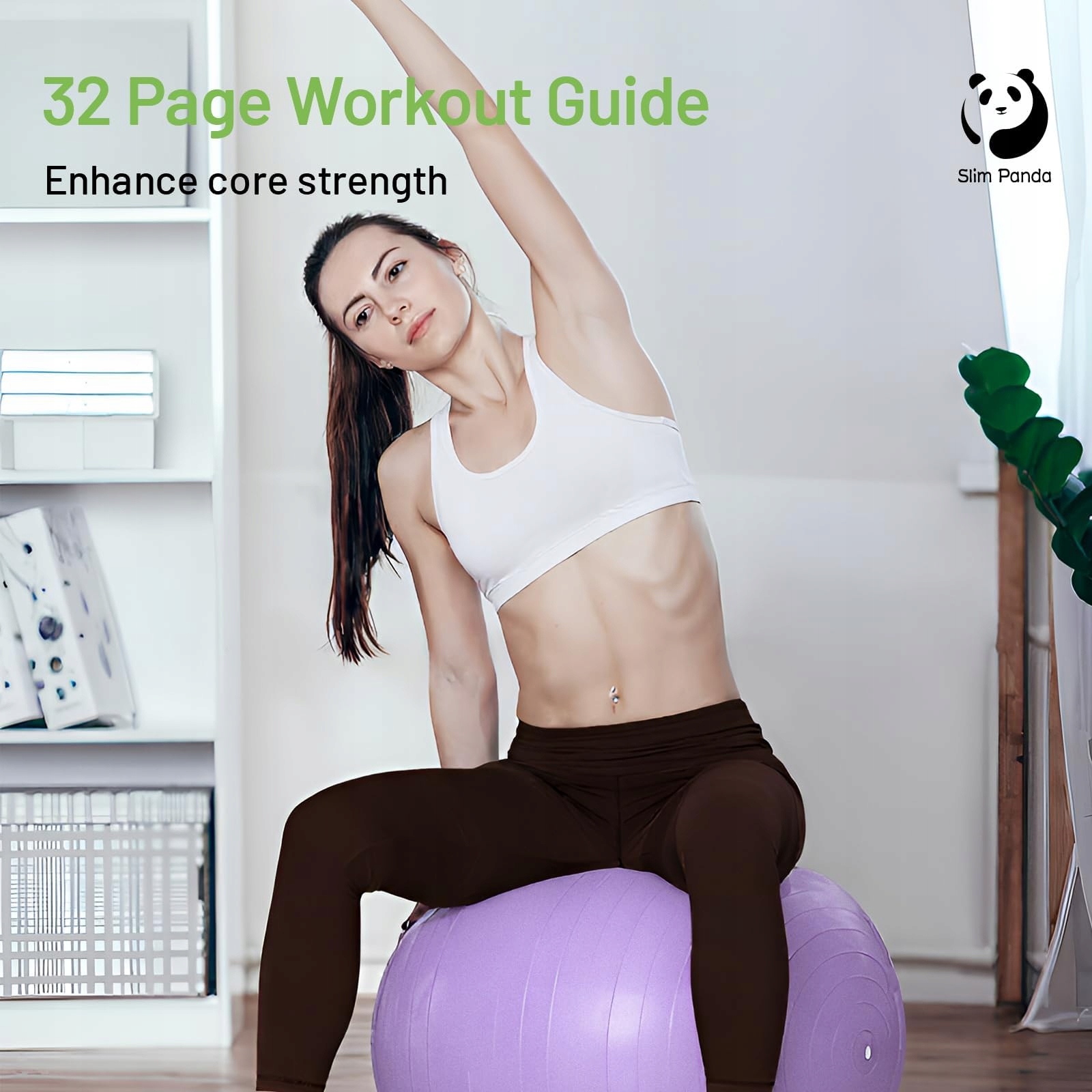 SLIM PANDA Piłka Gimnastyczna 55-85CM z Pompą do Fitnessu i Terapii — miniatura 3