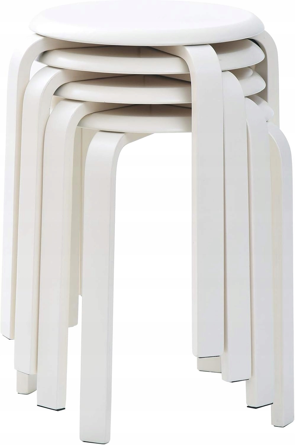 Stolička drevená okrúhla biela 32 cm sada 4ks