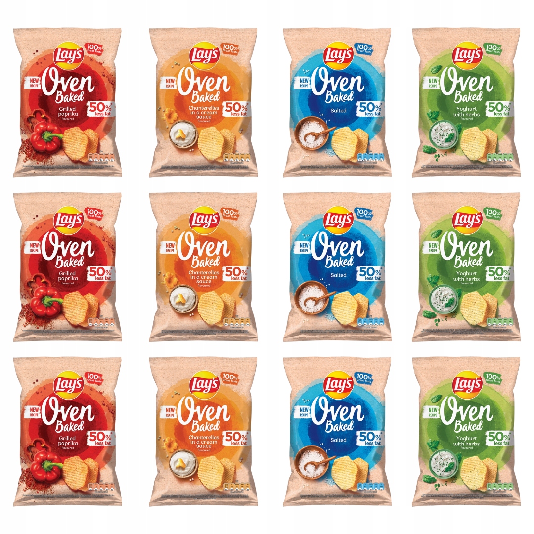 Chipsy Lay's Oven Baked papryka solone zioła kurki 12x 110g