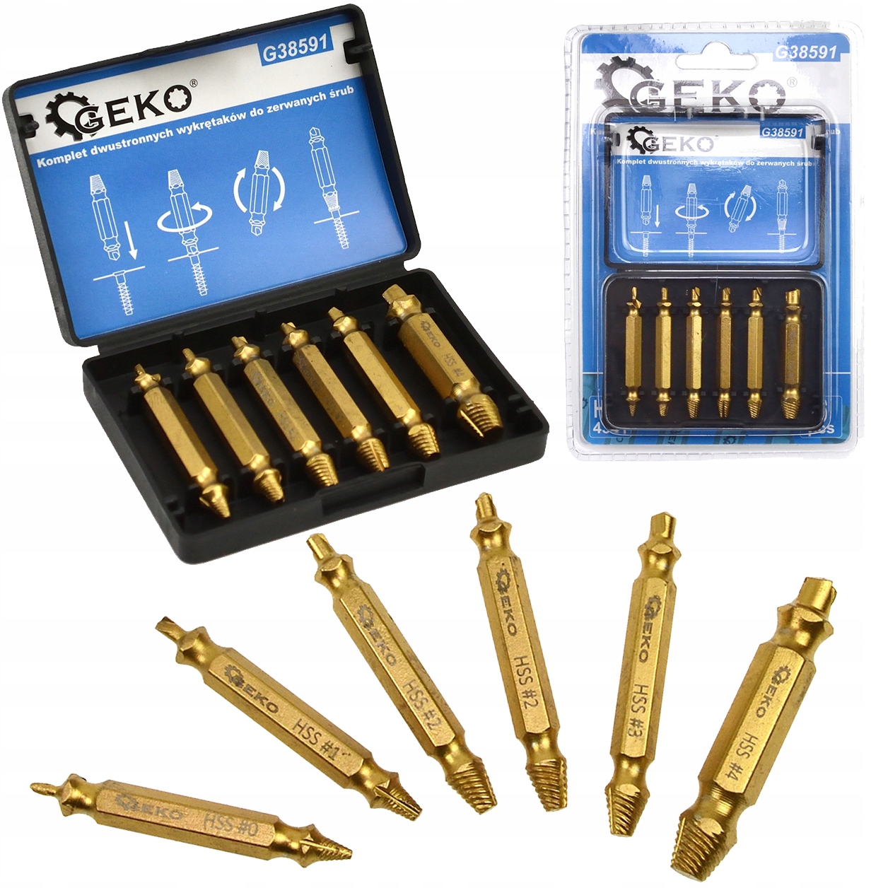 

Wykrętaki Do Urwanych Zerwanych Śrub Szpilek 6szt