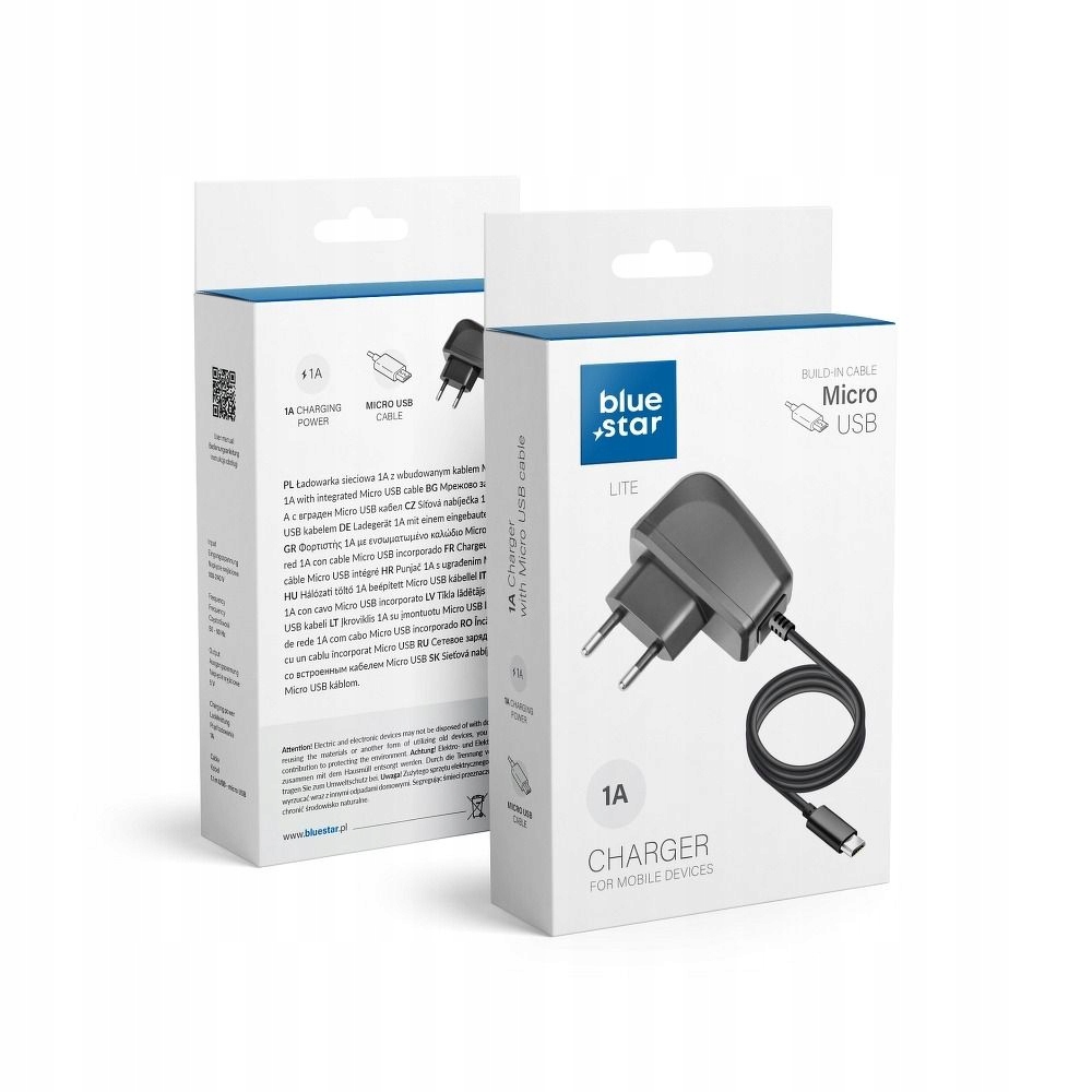 Ładowarka Sieciowa Micro USB 1A Blue Star Lite