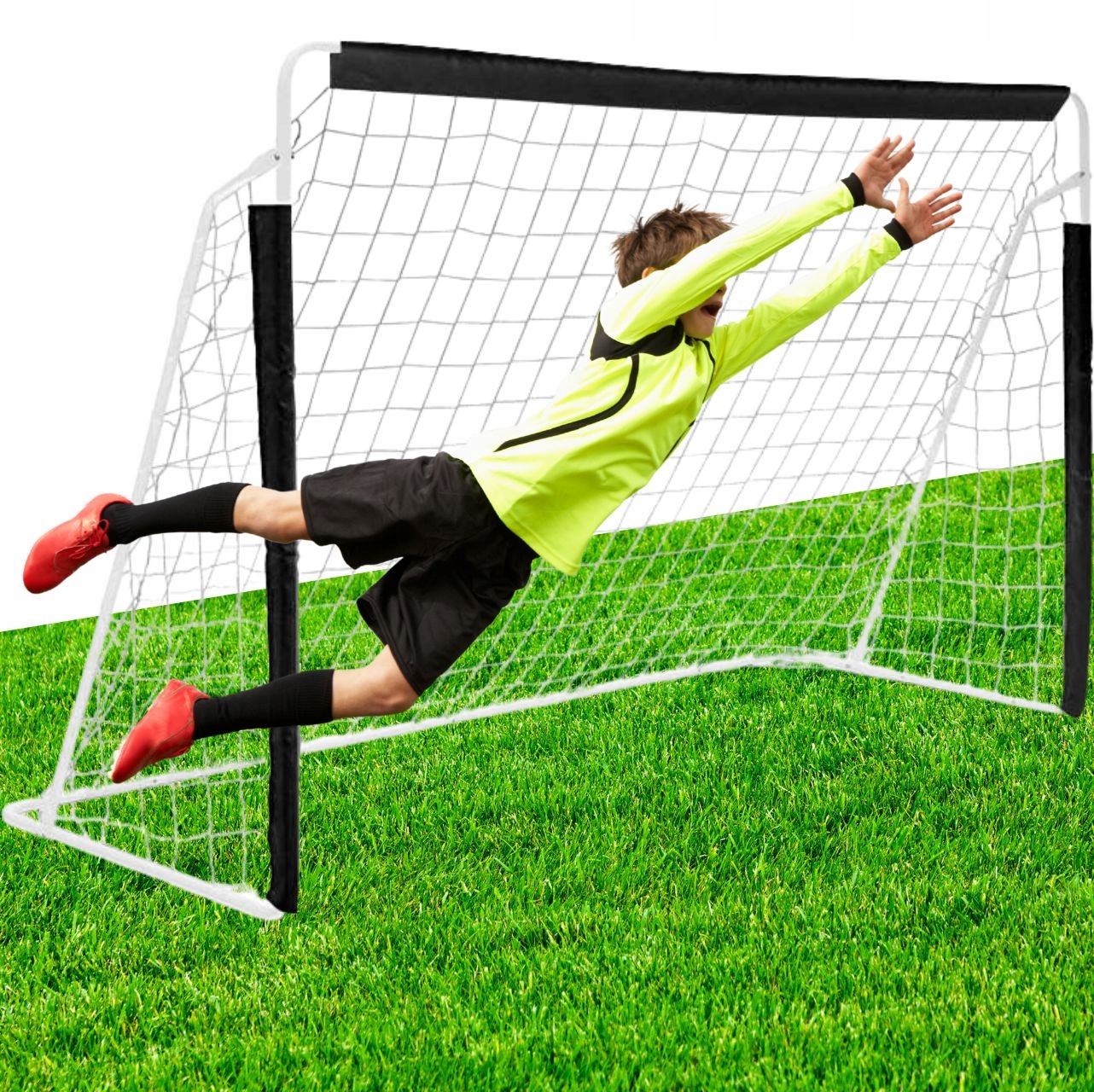 Duża Przenośna Bramka Piłkarska 245x155x80cm Ogrodowa Dla Dzieci