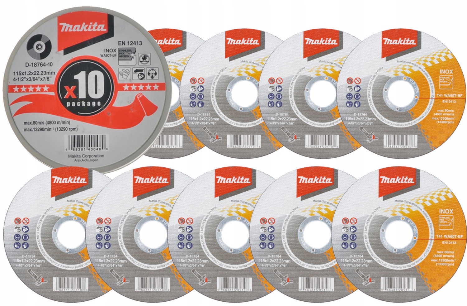 

Tarcza Tnąca Do Metalu 115x22,2mm 10szt. Maktia