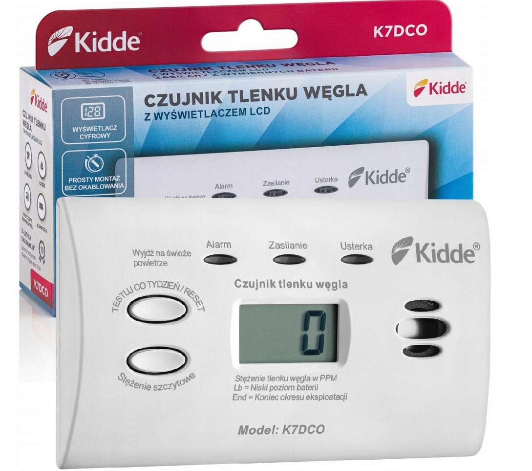 

Czujnik tlenku Co , czadu Kidde K7DCO 10 Lat Czuły