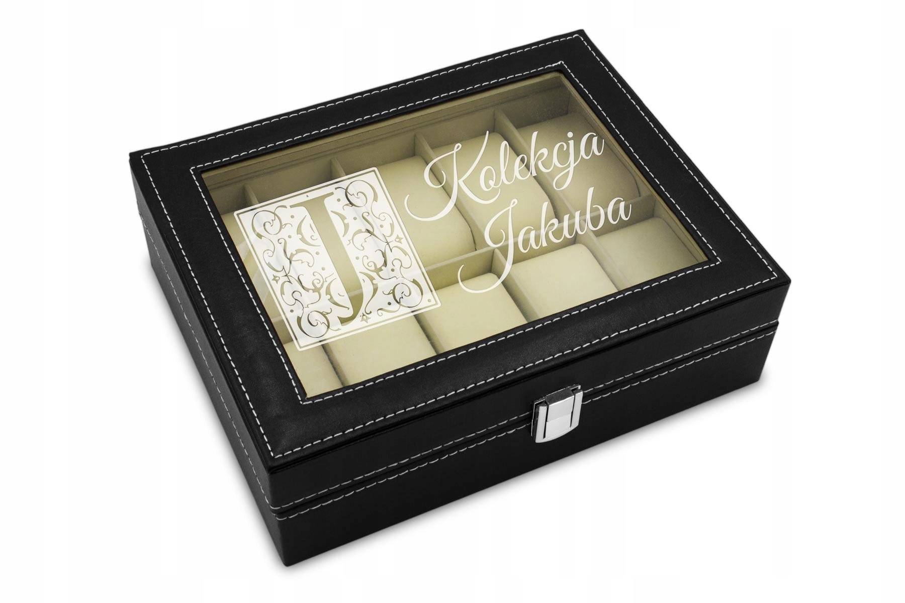 Szkatułka pudełko etui na zegarki 10szt. GRAWER Prezent dla Taty Chłopaka Kod producenta PD33