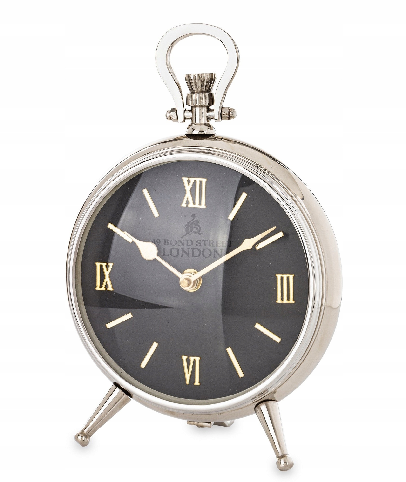 Stojaci Hodiny Čierny Strieborný Retro Dekorácia