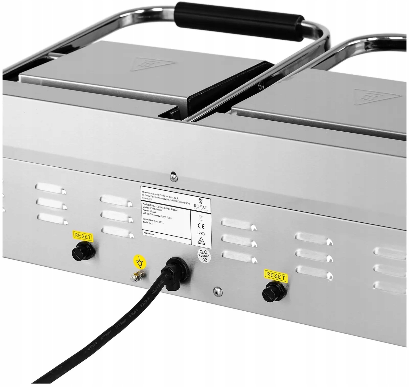 Grill kontaktowy ryflow. gładki 3600W Royal Catering RCPKG-3600-M 10011990