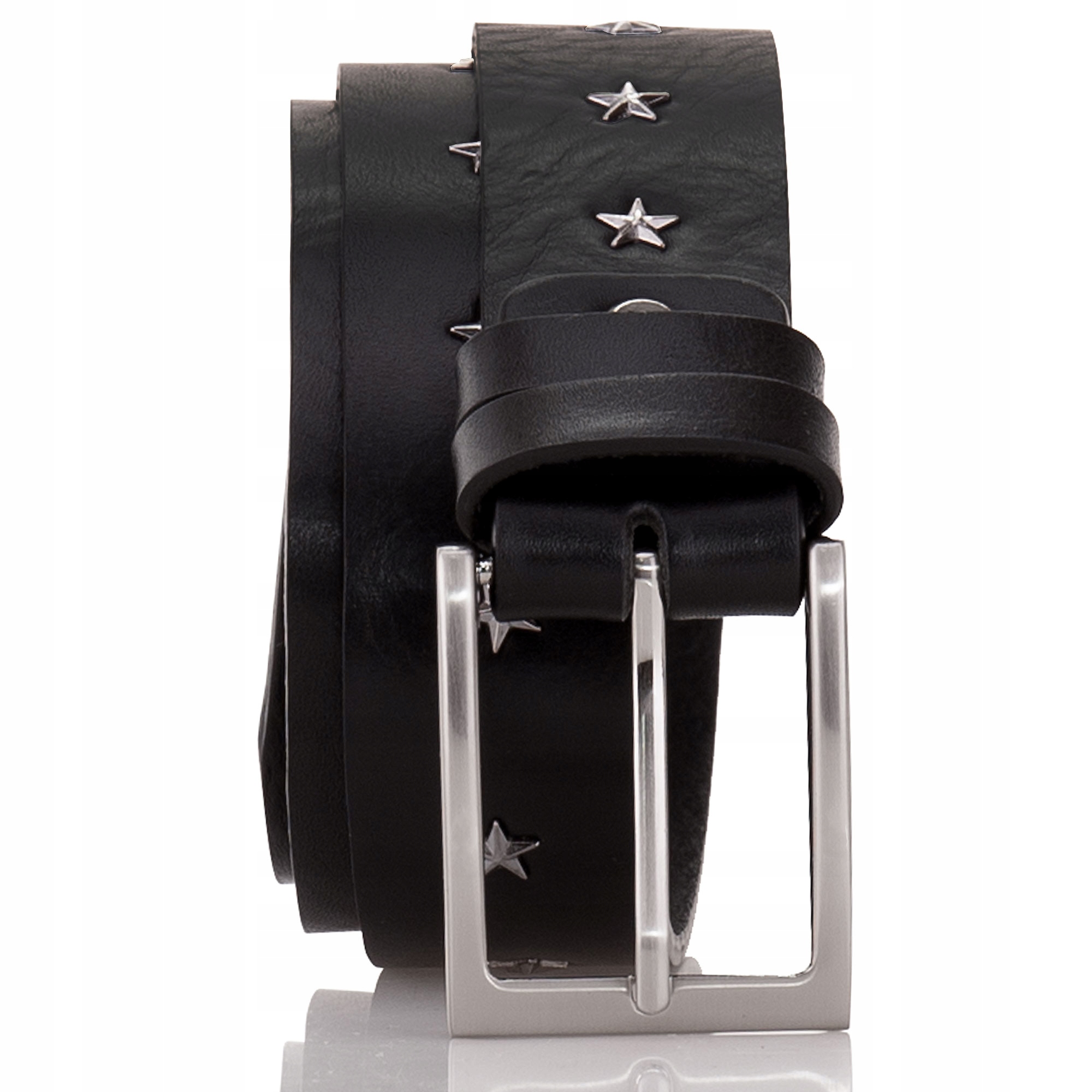 PASEK SKÓRZANY Z ĆWIEKAMI GWIAZDKI CZARNY 80 Marka TOMSKÓR