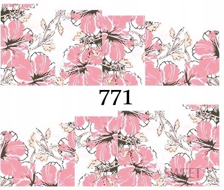 

Naklejki wodne na paznokcie Różowe Kwiaty 771