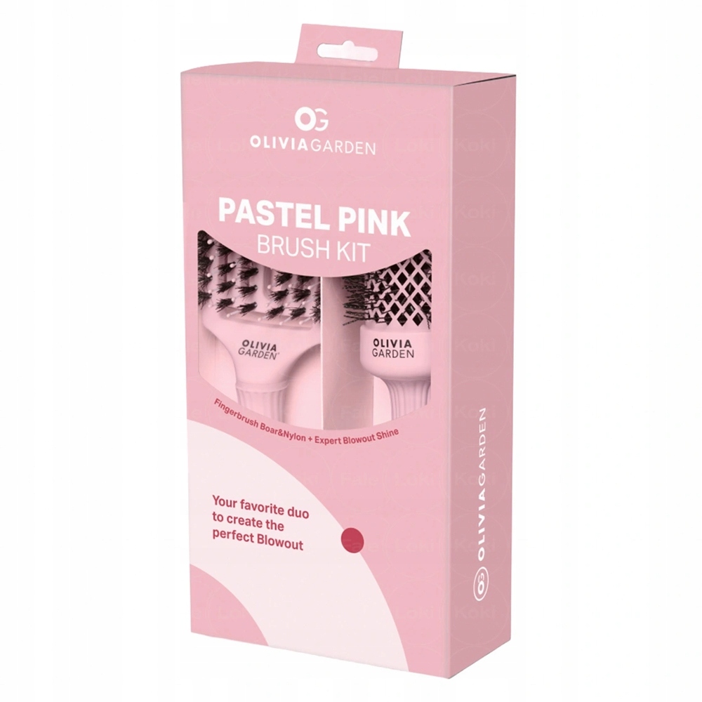 Olivia Garden szczotki Fingerbrush Pastel Pink M, Expert Blowout Shine 45mm