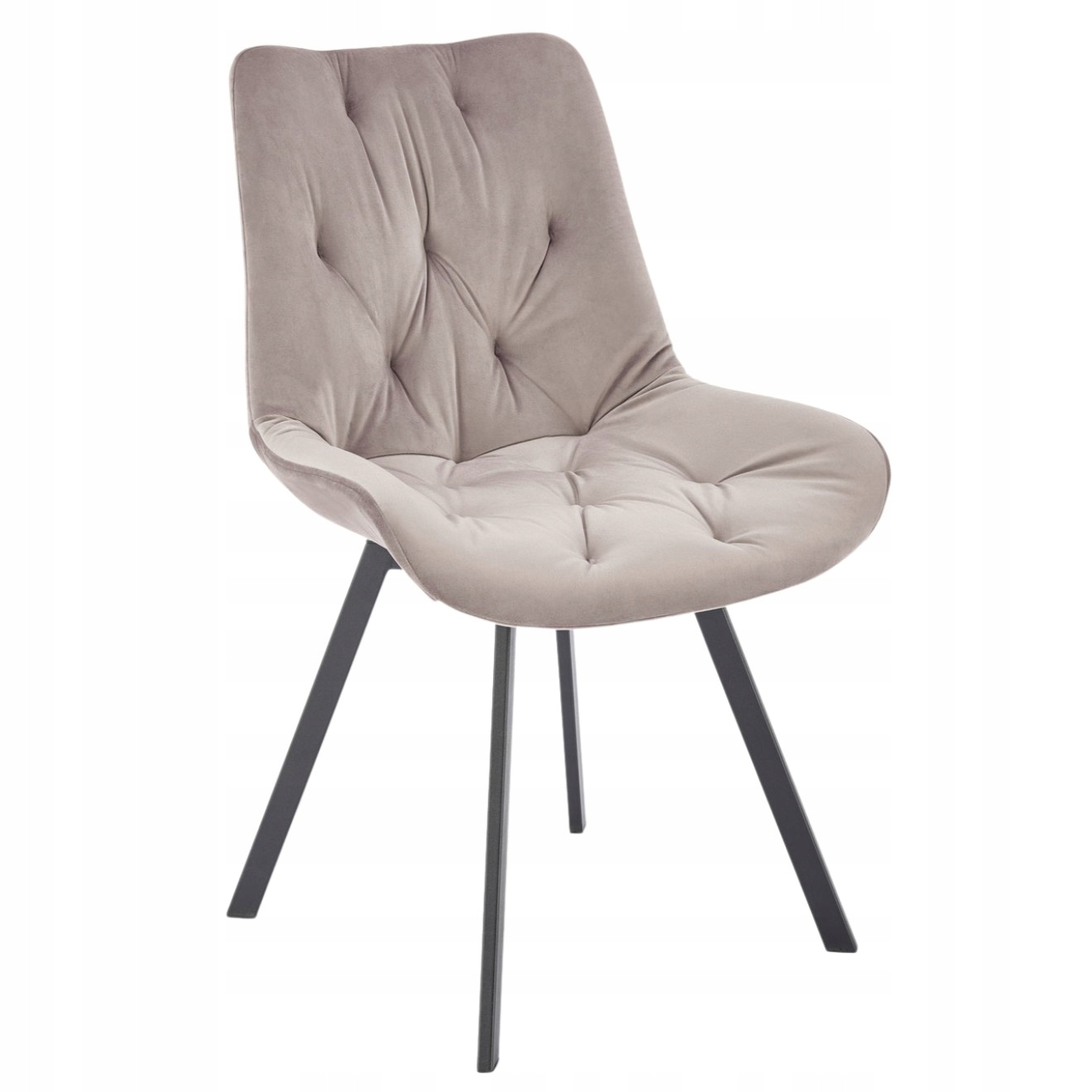 Krzesło obrotowe tapicerowane welurowe beżowe do salonu, toaletki K519