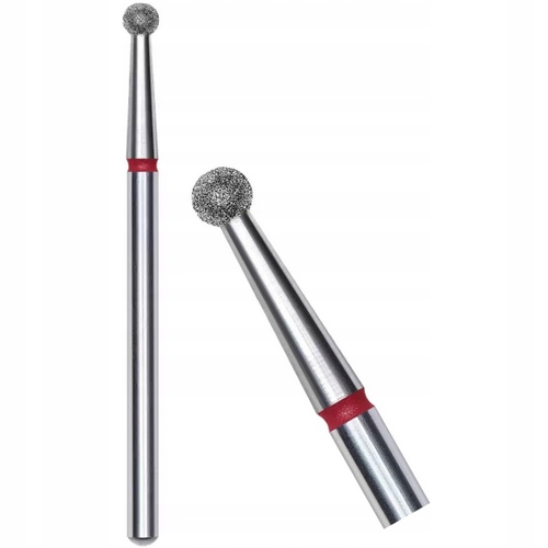 STALEKS FREZ DIAMENTOWY DO SKÓREK PAZNOKCI KULKA CZERWONA 2,5MM FA01R025