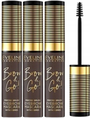 3 kusy Tuš na obočí Brow & Go Č. 02 Dark Eveline Vysoká trvanlivost Tmavý