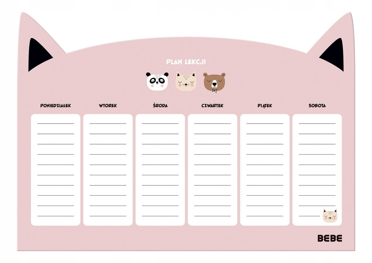 

Plan Lekcji A4 B&b Girls Kot Kotek