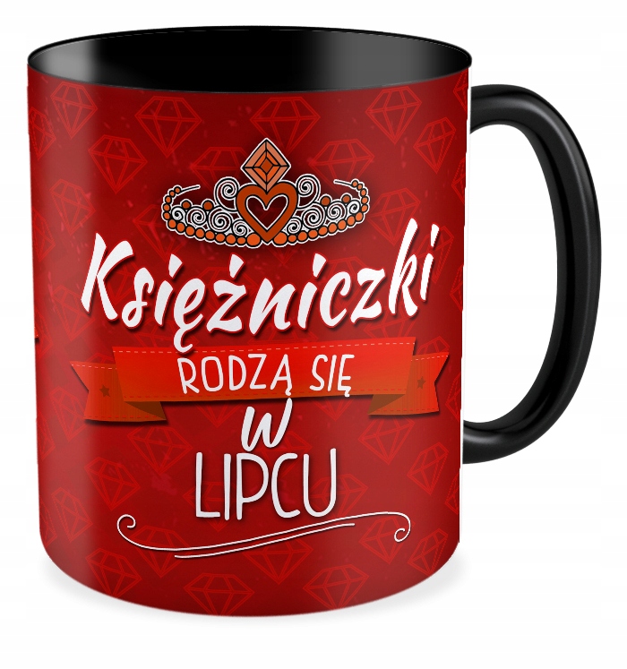 

Kubek czarny Urodziny Księżniczki Rodzą Się