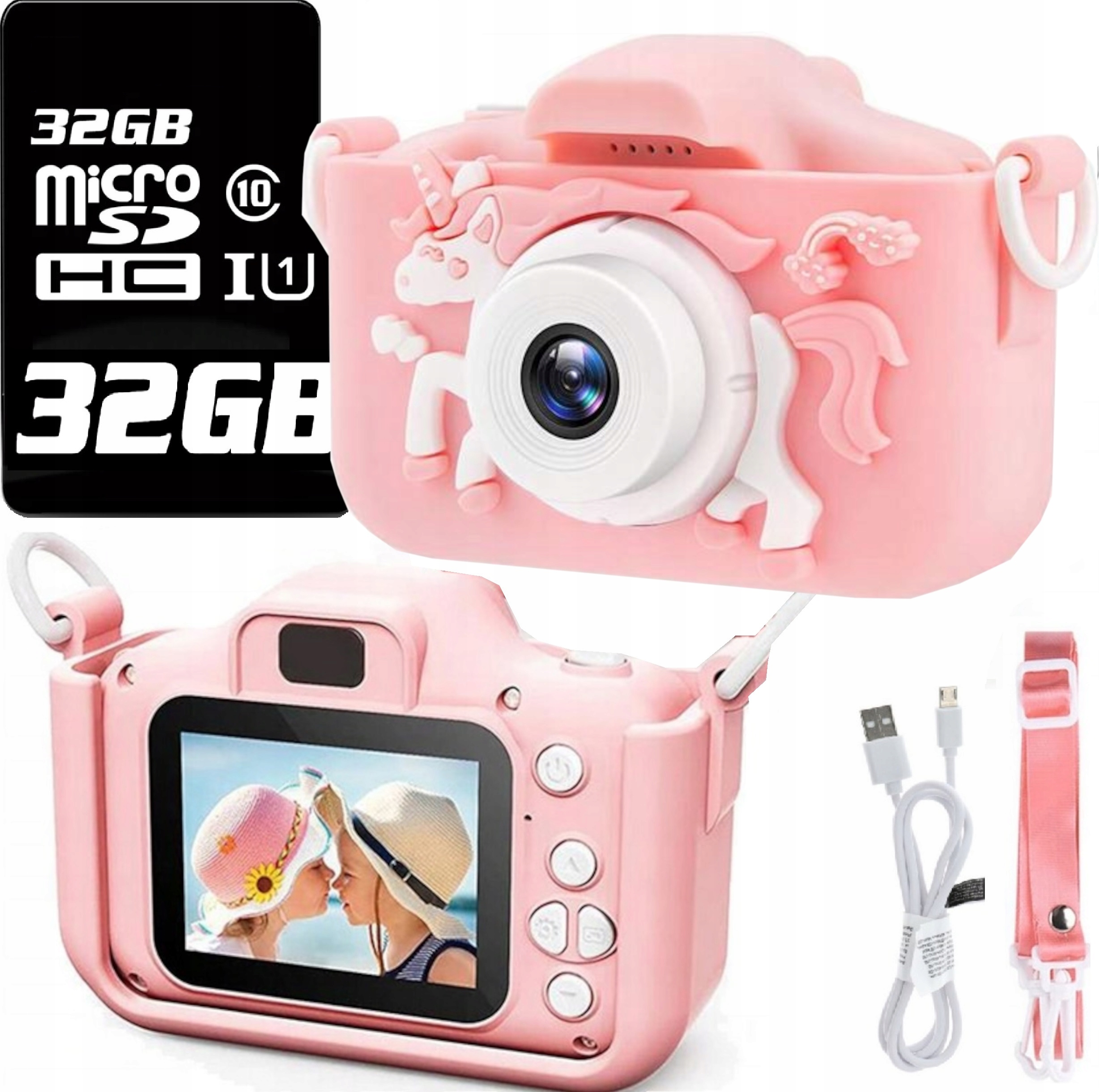 

Aparat Fotograficzny Dla Dzieci 2 Kamery Selfie Sd