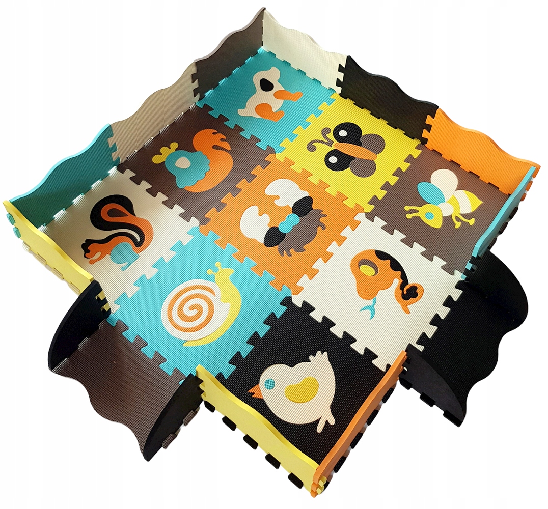 PIANKOWA Mata ZWIERZĘTA PUZZLE składana MIĘKKA XXL Liczba elementów 25