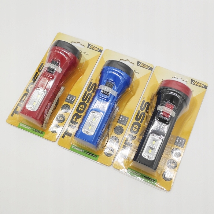 LATARKA LED SZPERACZ ŁADOWANA MOCNA TIROSS 4 LED Zasilanie akumulatorowe