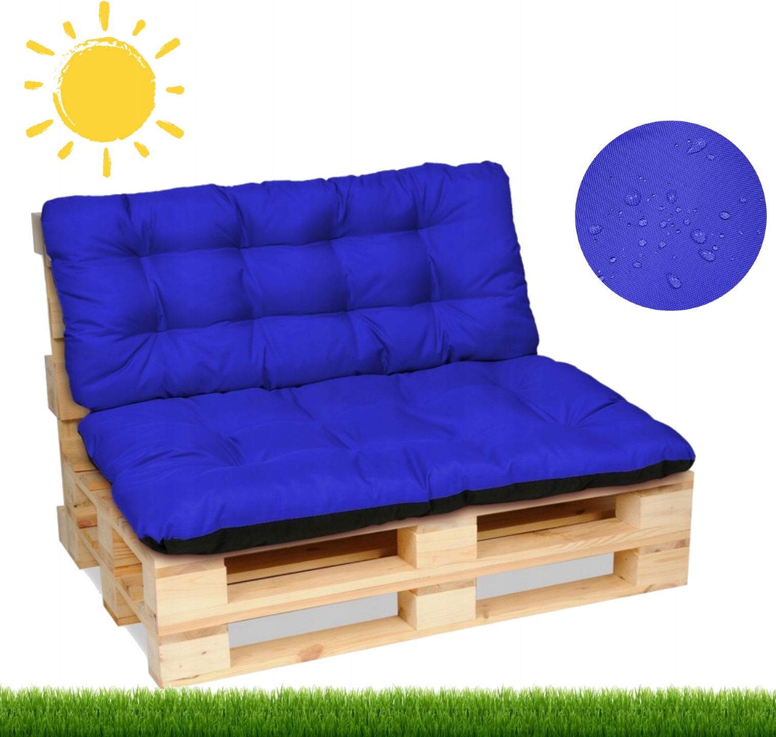 

Poduszki na meble z palet ławkę 120x80+120x50 chab