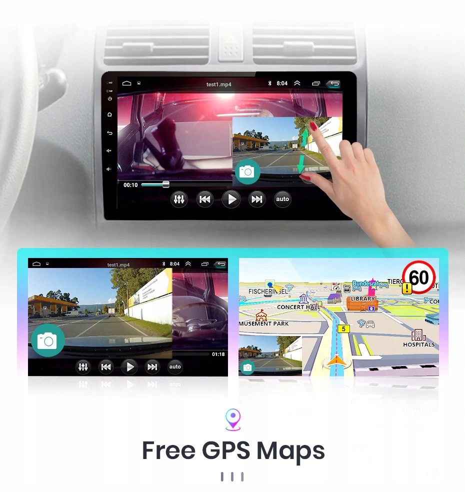 Radio 10' ANDROID Suzuki Swift 8/256Gb GPS WiFi PL Radio informacja RDS pasmo AM pasmo FM