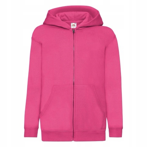 Dziecięca bluza z kapturem rozpinana Fruit of the Loom Fuchsia 9-11