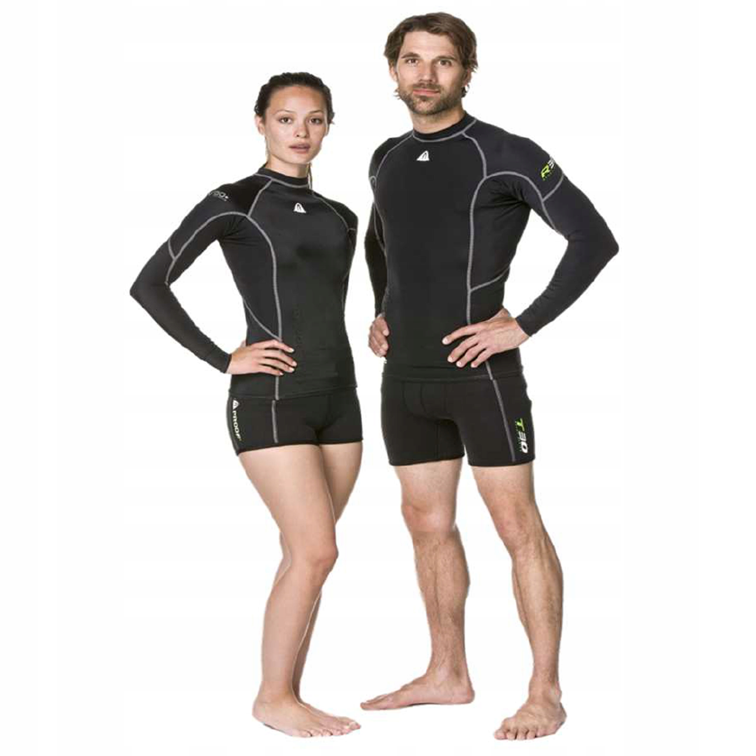 Koszulka pływacka Waterproof Rash Guard długa czarna męska rozmiar S