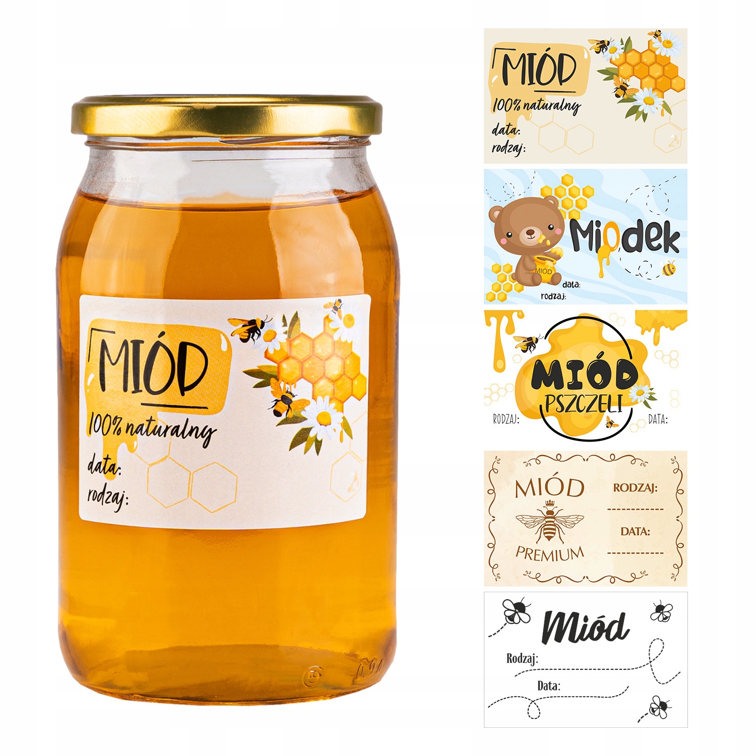 

10 szt etykiet naklejek na miód słoiki z miodem