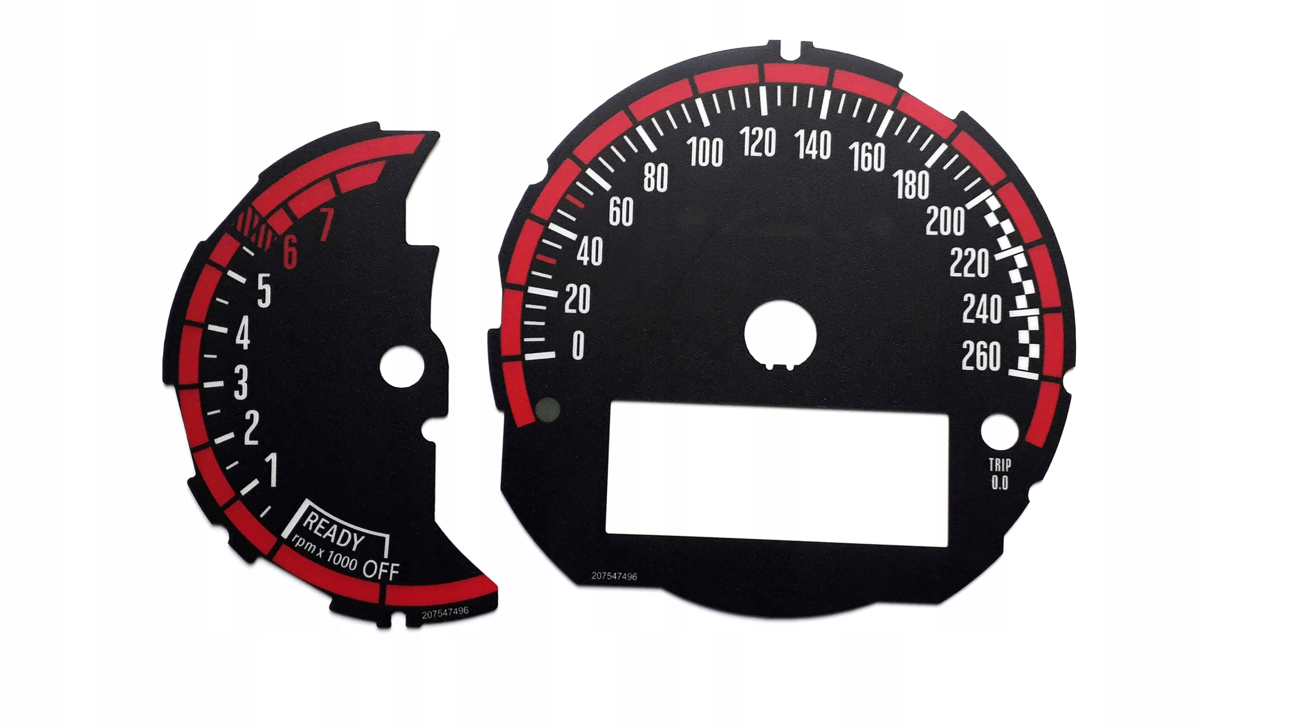 Mini 3 tarcze licznika standard we wzorze WORKS