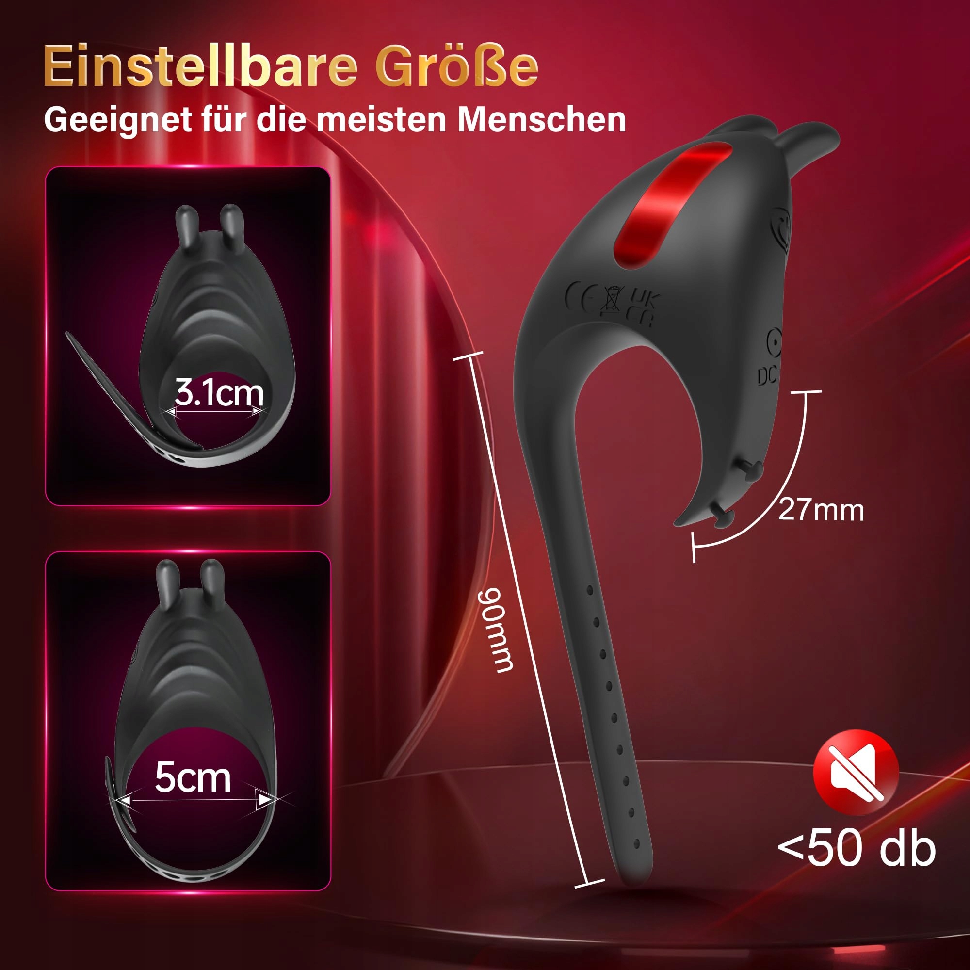 RABBIT VIBRATOR Pierścień na Penisa z Regulacją Rozmiaru dla Mężczyzn — miniatura 3