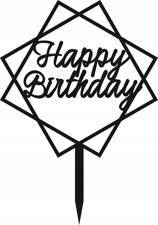

Topper na urodziny urodzinowy napis Happy Birthday