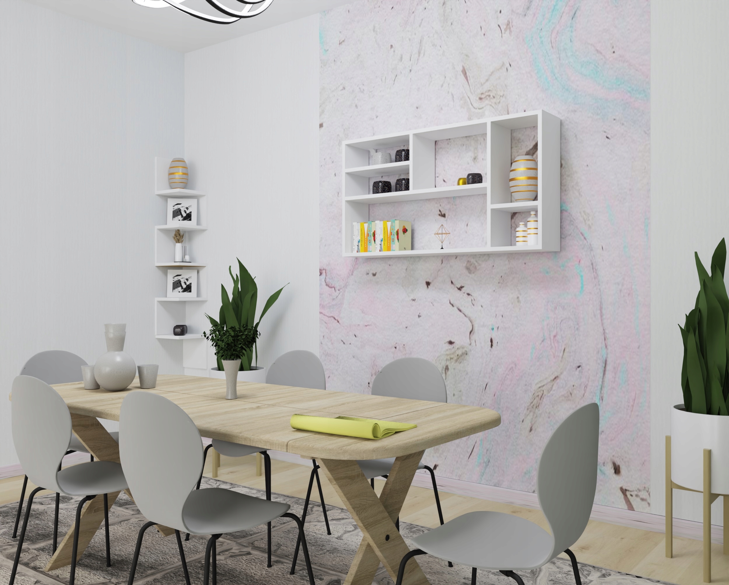 Półka wisząca ścienna regał na książki do salonu 110 cm biała mat Kod producenta MM0153