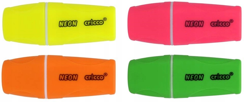 ZAKREŚLACZE MINI CRICCO NEON 4 KOL. ETUI Kod producenta CR390W4