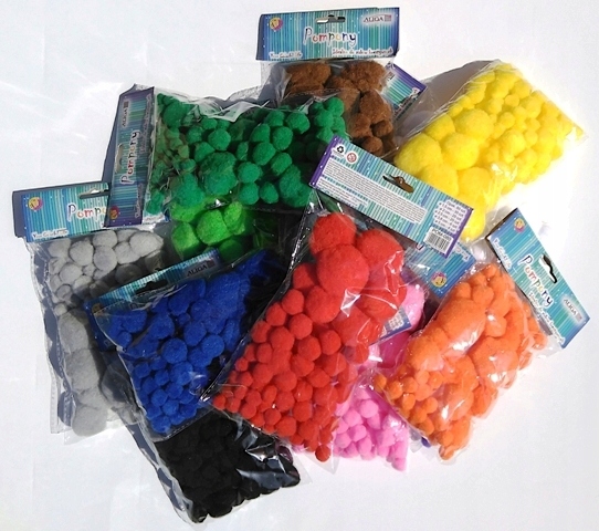 pompony 80szt. ZIELONE | POM-083 — 5