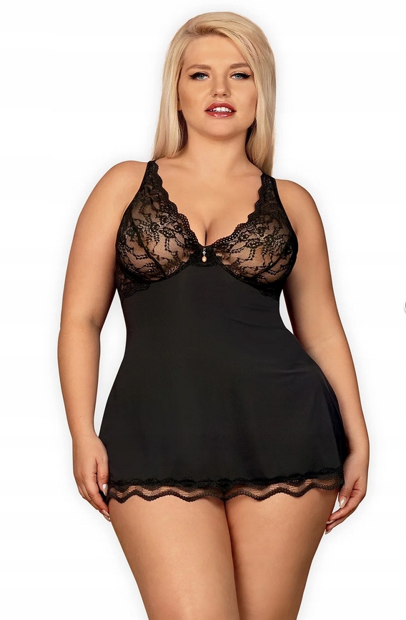 Obsessive Tričko Noční Tanga Luvae Černé 2XL/3XL