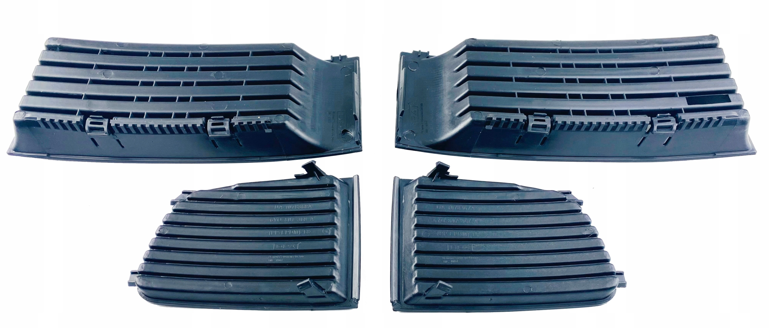 KOMPLET ZAŚLEPKA KRATKA ZDERZAKA L+P FABIA I kpl Kolor czarny