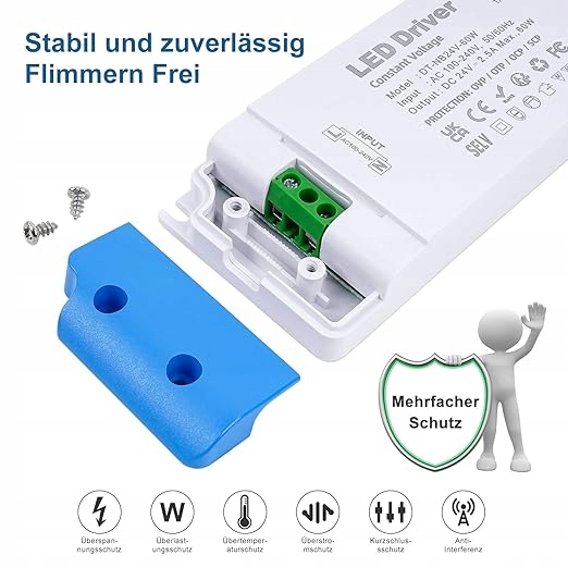 Zasilacz meblowy do led VARICART 24V 60W SLIM cienki Kod producenta DT-NB24V-60W