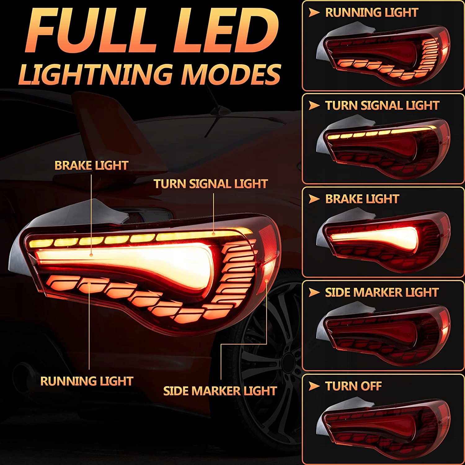 VLAND Tylne Świateł LED FT86 GT86 ZN6 BRZ FRS DRL Producent części Inny