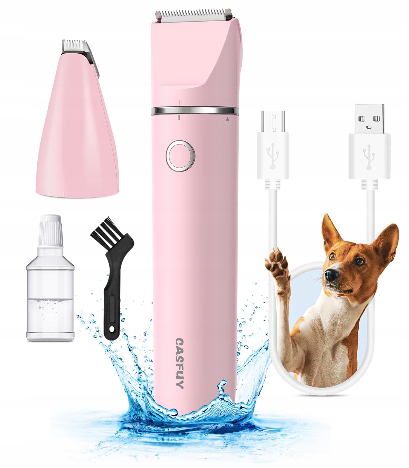 Levně Casfuy Tichý bezdrátový zastřihovač tlapek pro psy a kočky Usb