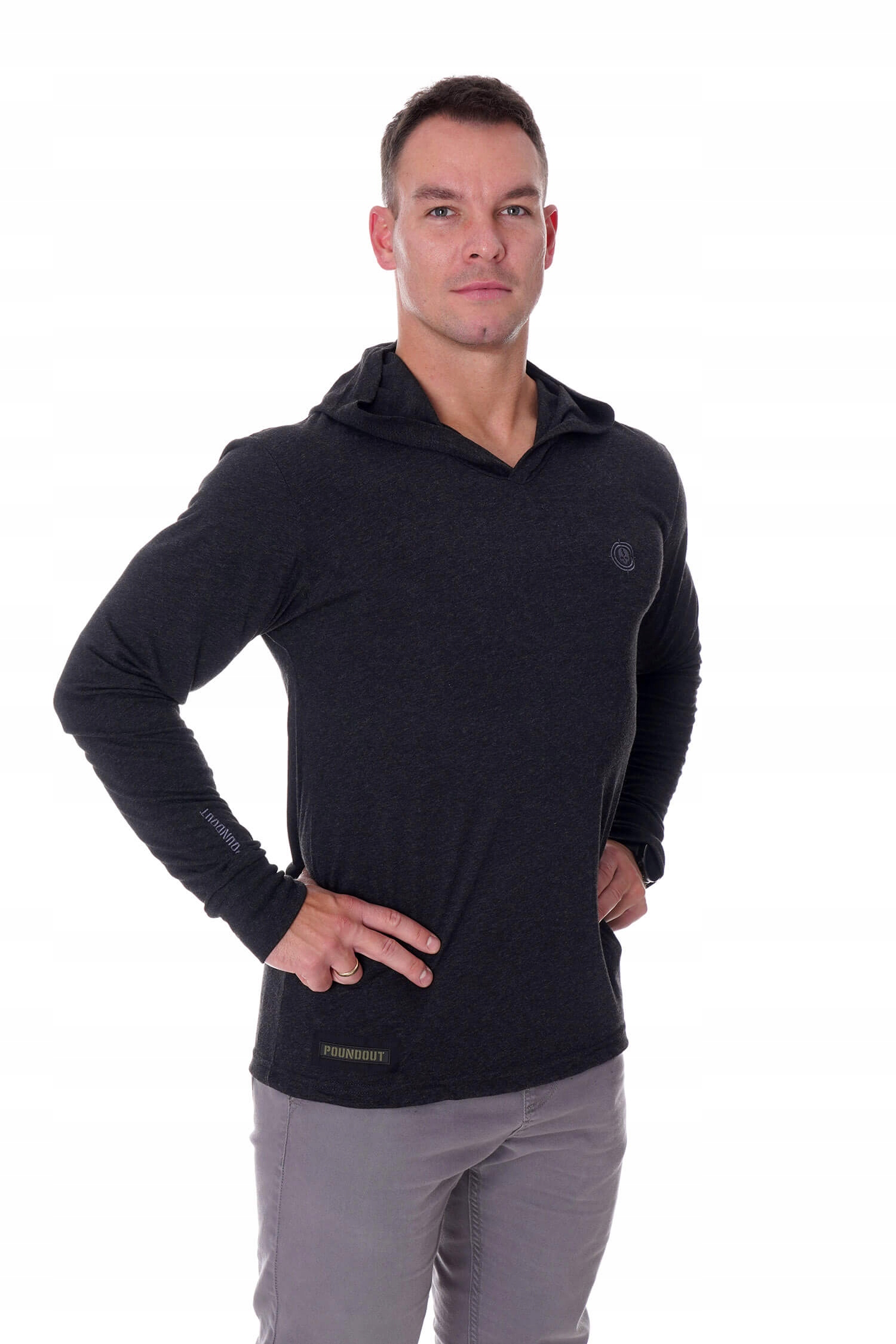 Longsleeve męski z kapturem COMBAT czarny XL Płeć mężczyzna