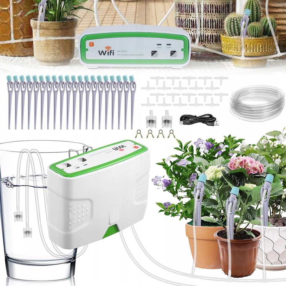 Wifi Automatický zavlažovací systém pro rostliny v květináčích, sada