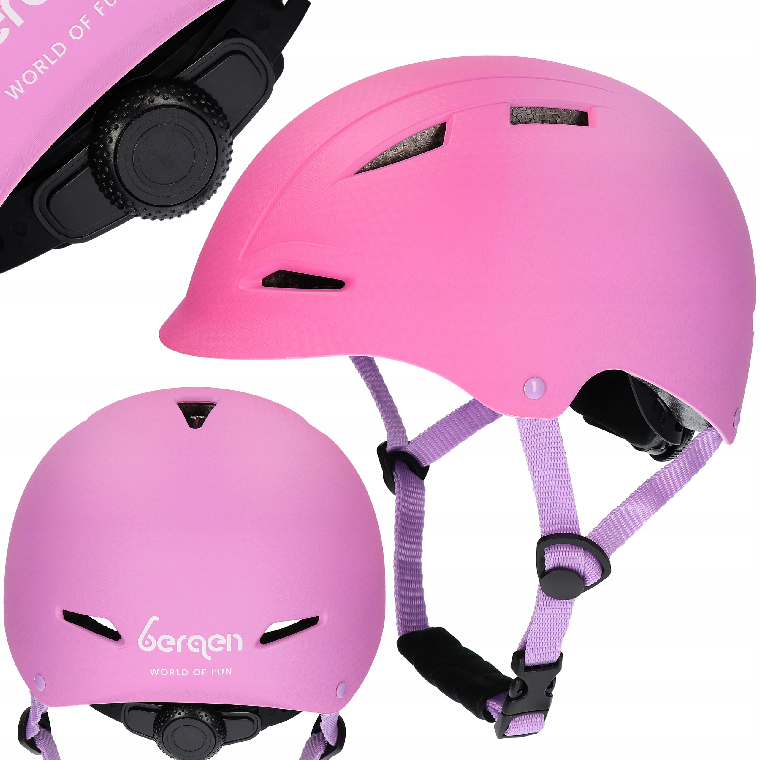 Kask rowerowy dziecięcy Bergen Scout rozmiar S 46-56 cm różowy lekki