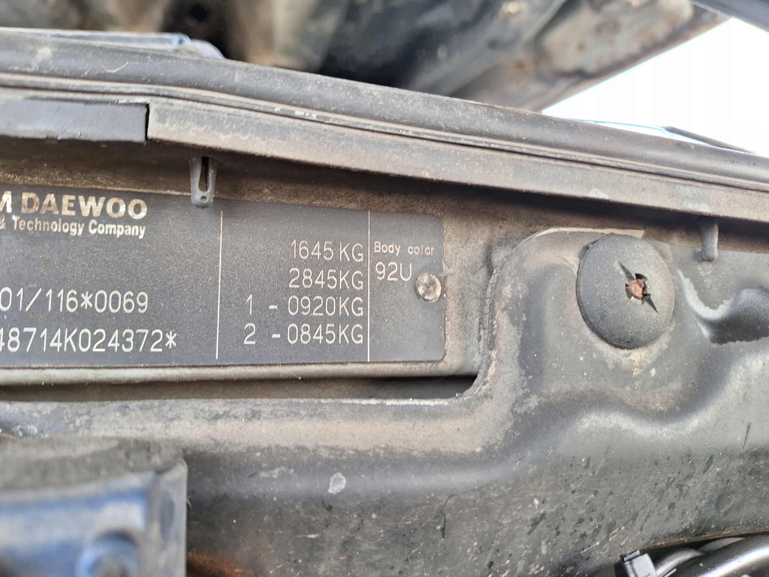 Daewoo Lacetti Chevrolet Lacetti J200 trunk door boot 92U 5D Hatchback