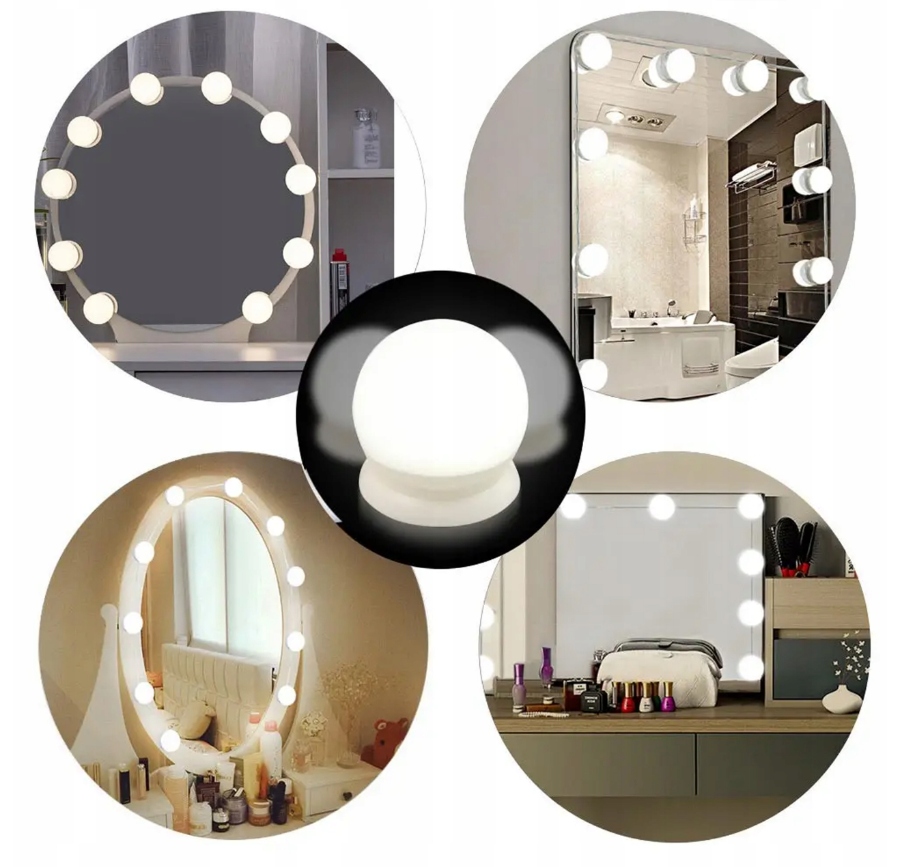 LAMPKI ŚWIATEŁA LED NA LUSTRO DO TOALETKI MAKIJAŻU 10SZT 3 BARWY ŚWIATŁA Marka Raltek