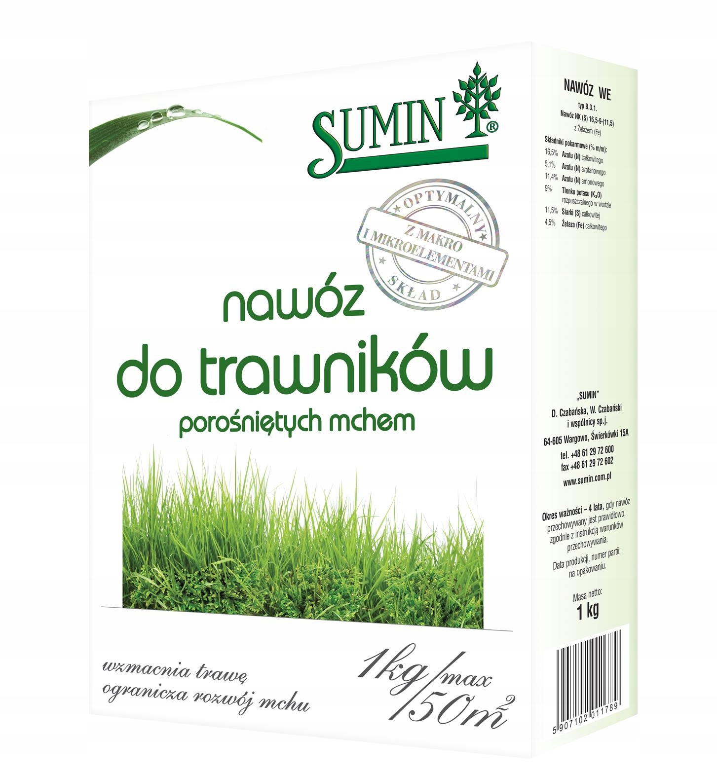 

Nawóz Do trawy trawników trawnik Z mchem 1kg sumin