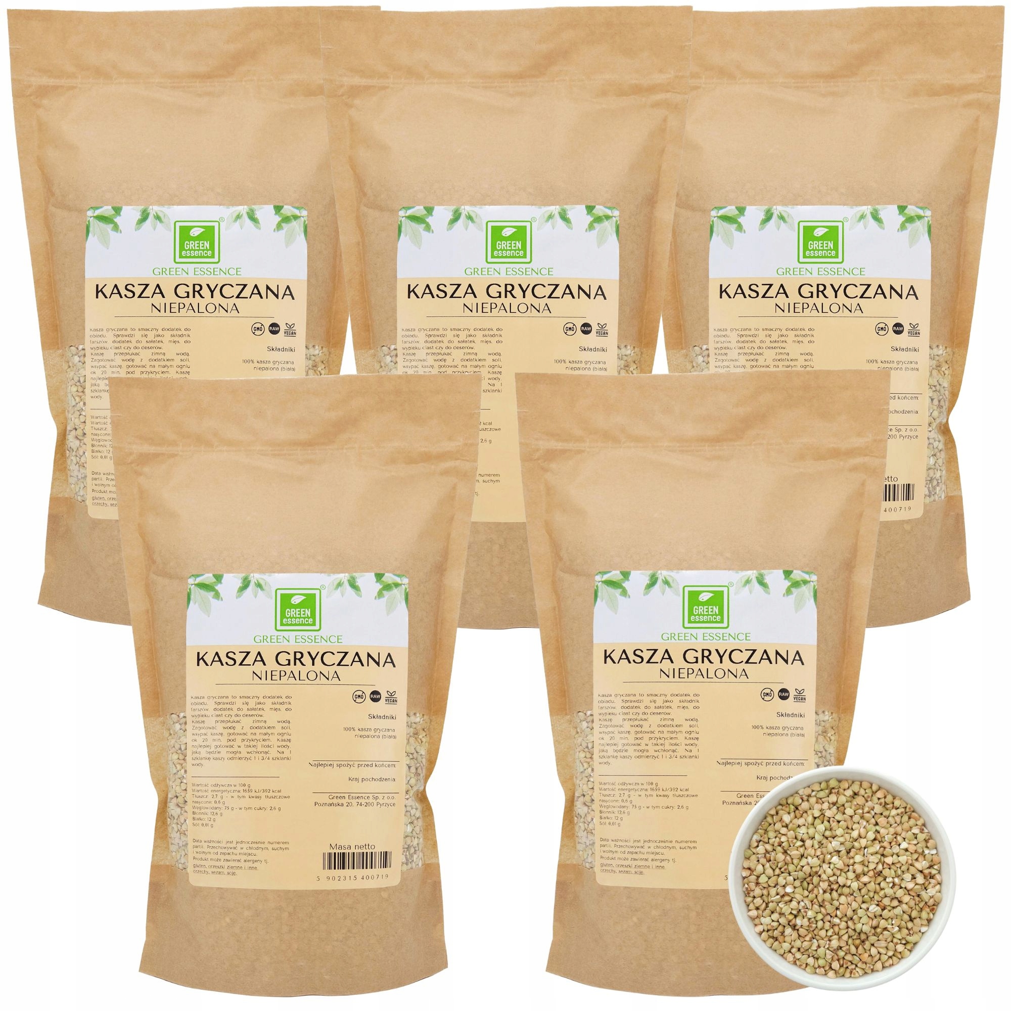 Pohanková Kaše Nepražená bílá světlá 5kg přírodní pohanka čerstvá nepražená