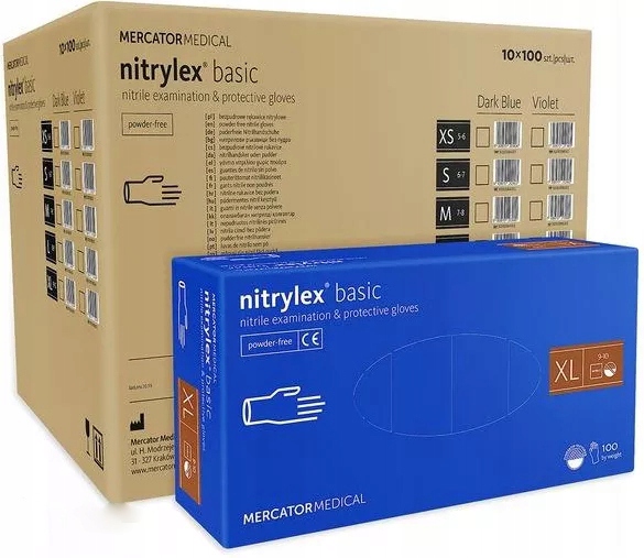 Levně Nitrilové Rukavice Nitrylex Basic Dark Blue 10-XL 100 Ks – 10 Balení