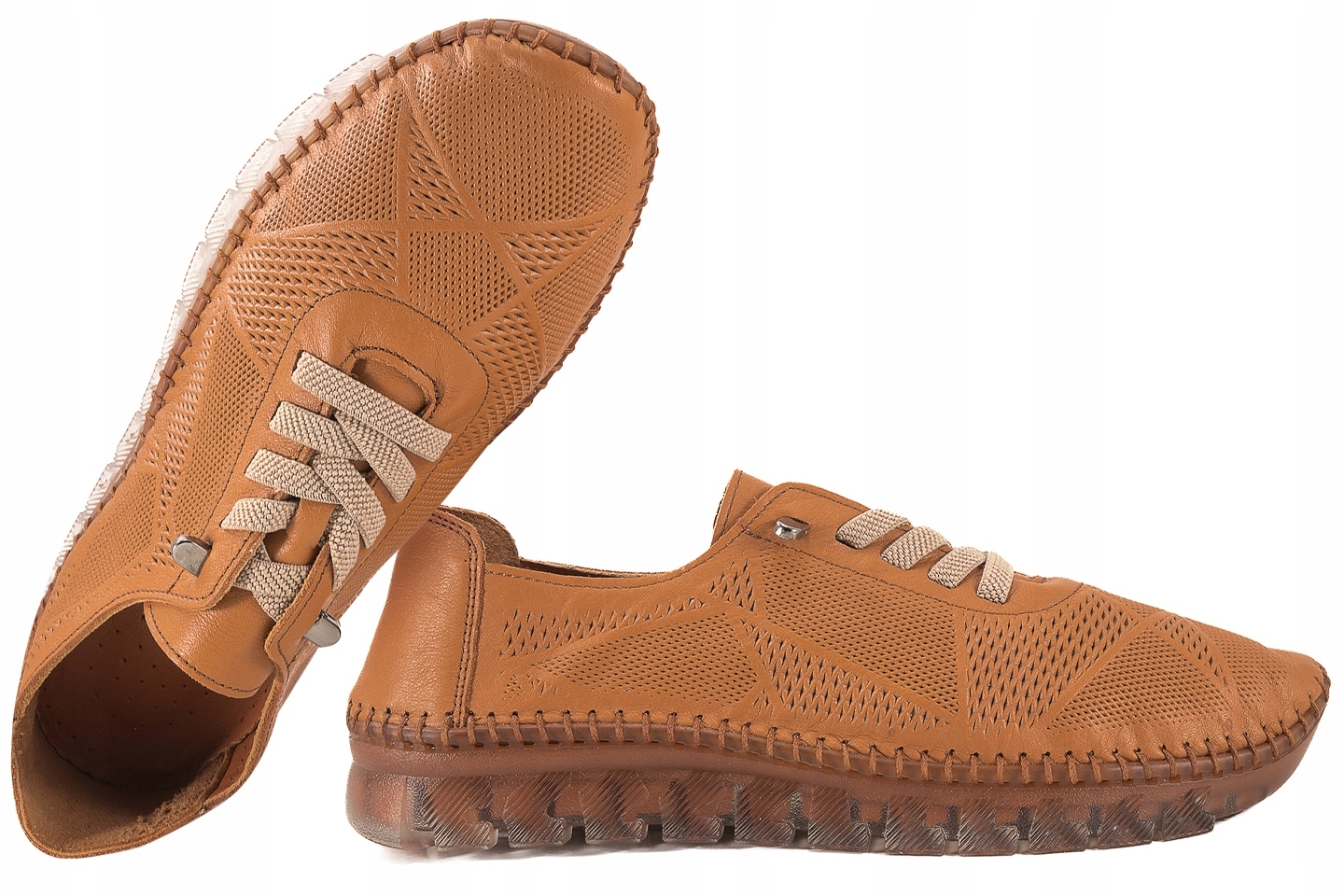 T.sokolski Ara STK-11 Ažurové Dámské Kožené Polobotky 38 Červená