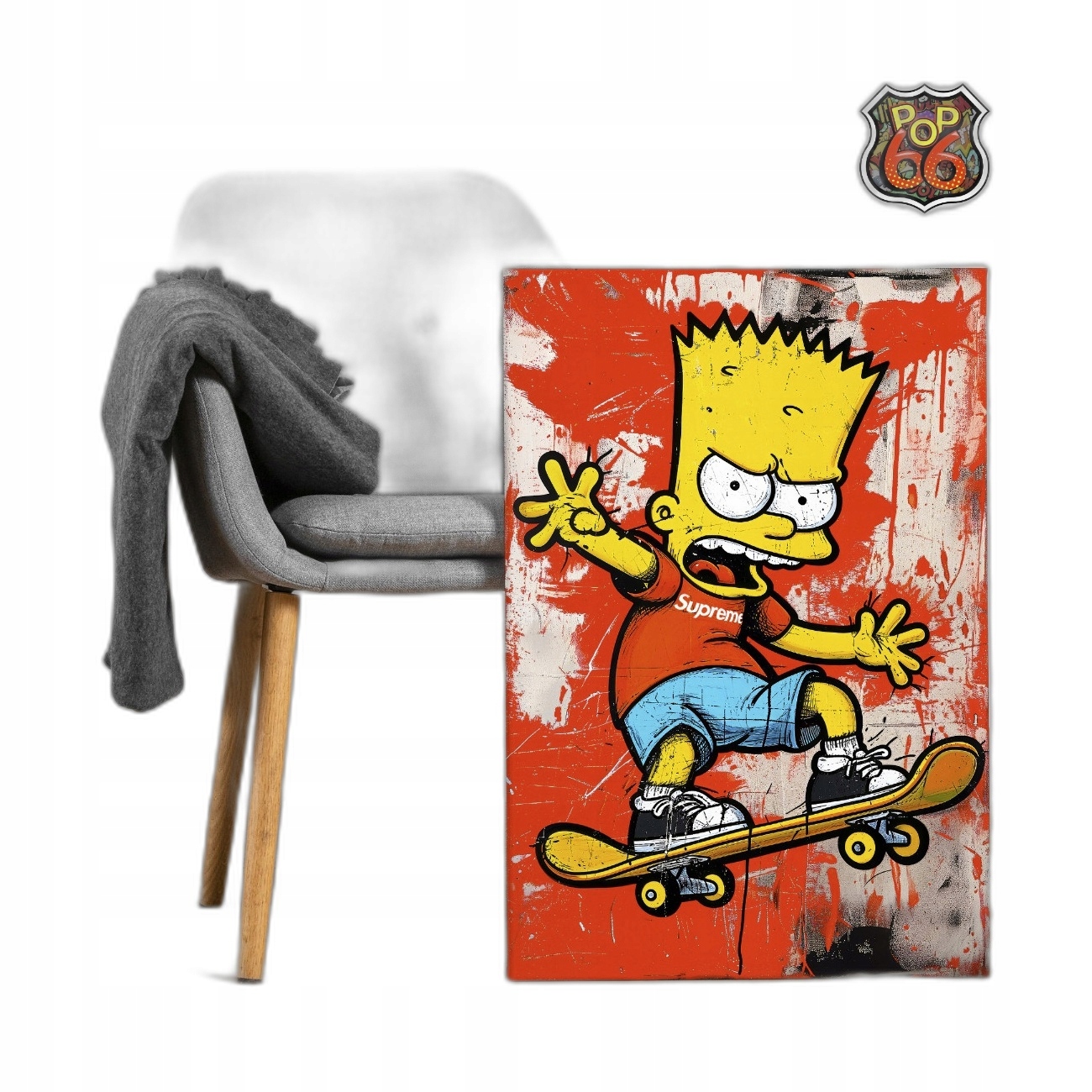 Obraz na plátně na plátně do obývacího pokoje, ložnice, Pop-art Bart Simpson 90x60