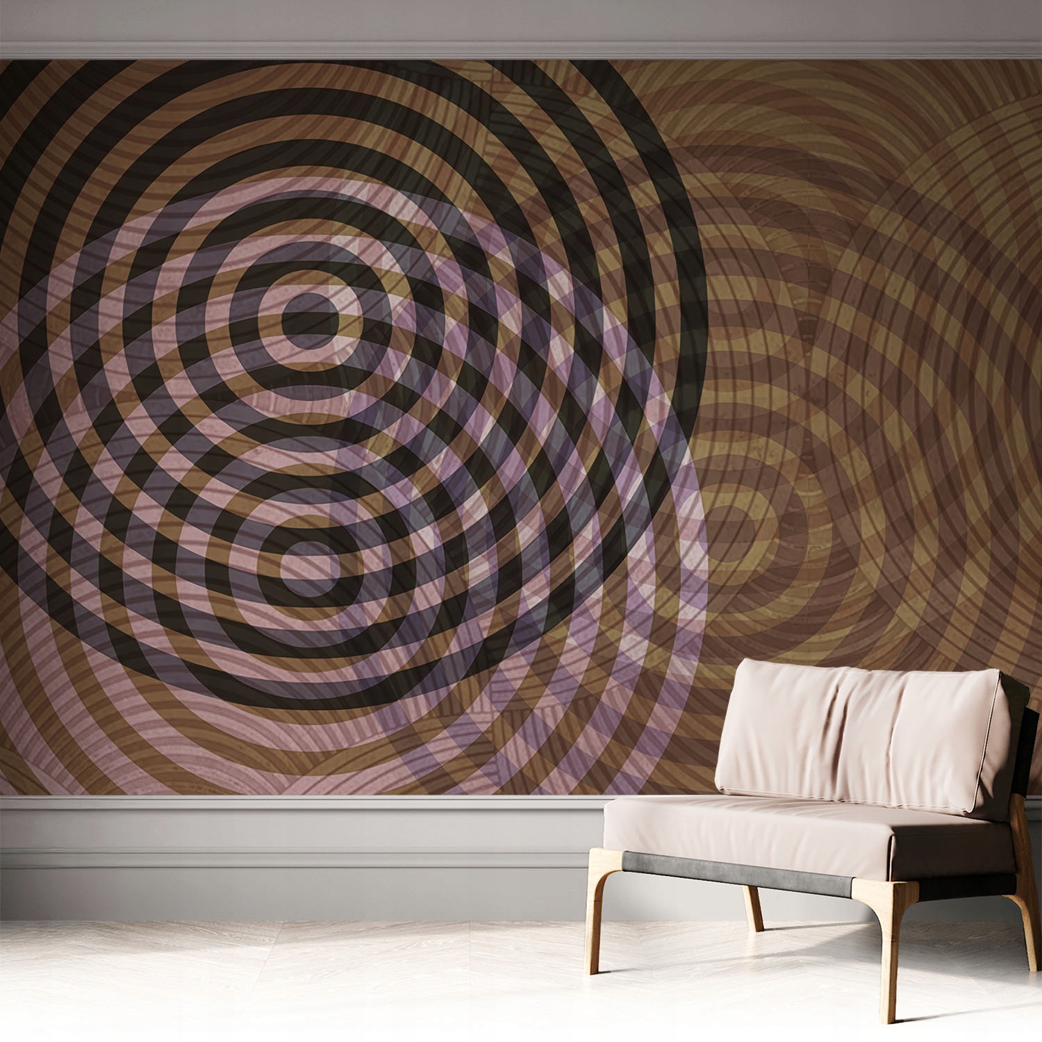 Matná velká Samolepicí fototapeta na zeď Hypnotizující kruhy 312x219